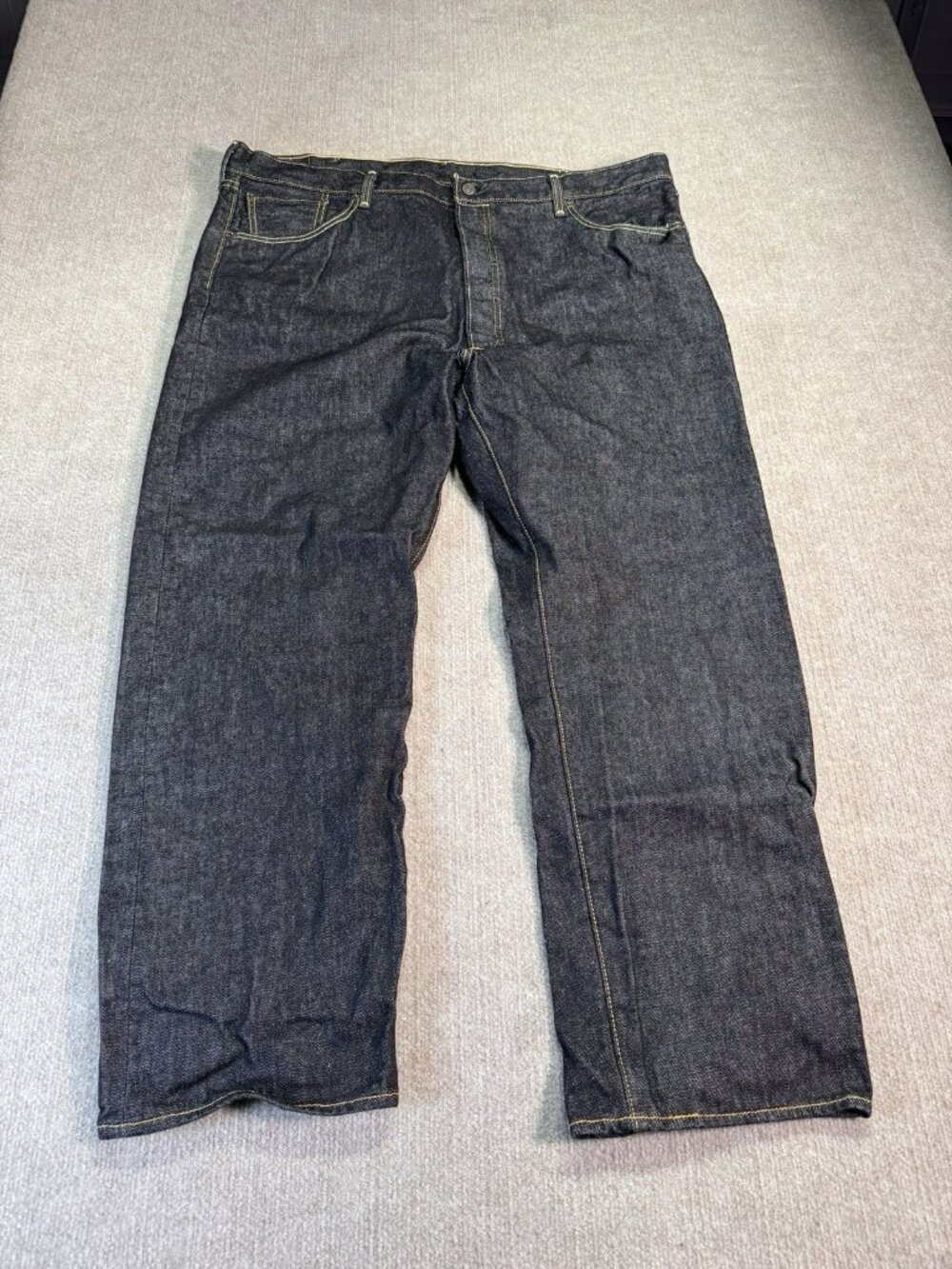 Levis Y2K 501 Jeans Mens 44x30 Dark Denim Original Straight Leg Button Fly